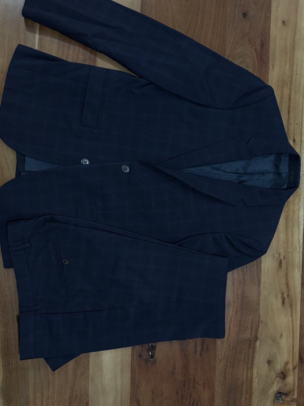 The Kooples navy tonal check 2-piece suit – size S